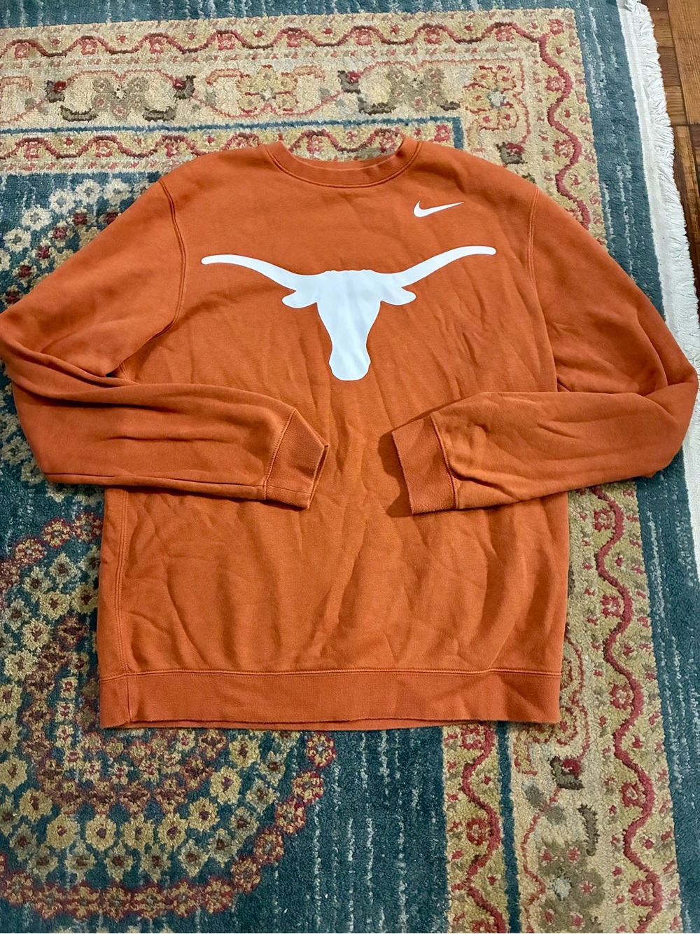 Nike Men’s Burnt Orange Crewneck with White Longhorn Logo